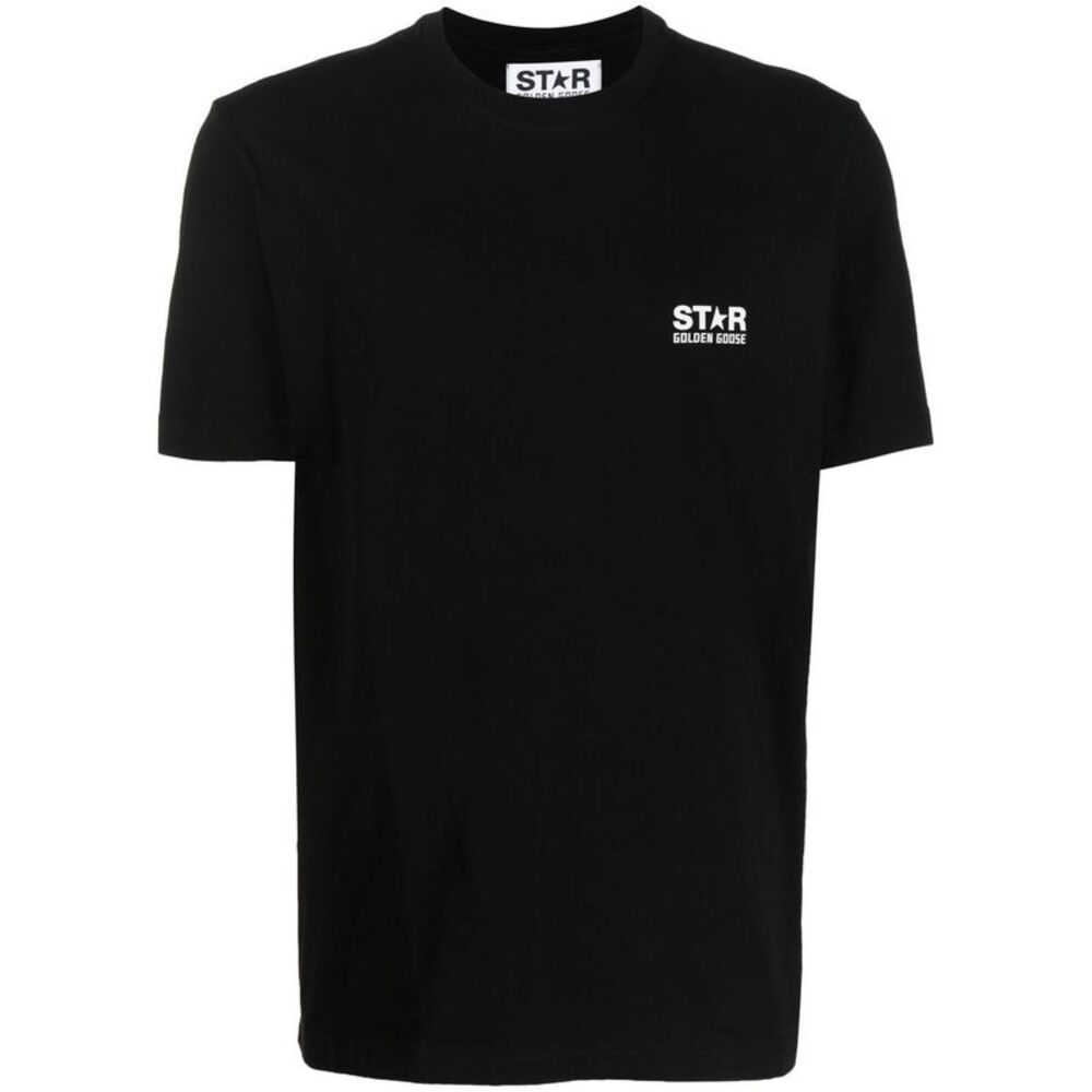 Golden Goose Men Star Collection T-Shirt With Contrasting Logo And Star